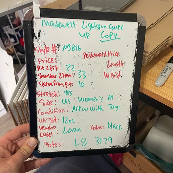 Madewell Lightspun Cover Up 3/4 Sleeve Mini Shirt Dress US Women's M New - Picture 8 of 8